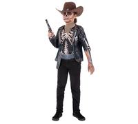 Kids Skeleton Cowboy Costume Black