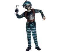 Smiffys Skeleton Pirate Deck Hand Costume, Kids Fancy Dress