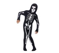 Smiffys Skeleton Skull Spooky All In One Child Boys Halloween Costume 55012