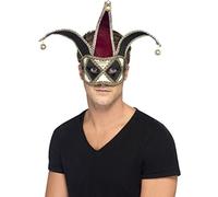 Smiffys Gothic Venetian Harlequin Eyemask, Multi-Coloured , Eyemasks Fancy Dress, Jester Dress Up Eye masks