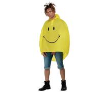 Smiffys Smiley Party Poncho in Yellow & Black Poncho & Drawstring Bag, Official Smiley License Costume Comes in Convenient Drawstring Pouch, Stay Dry & Stylish at Festivals.