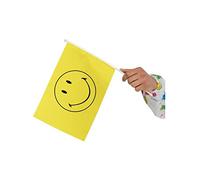 Smiffys Smiley Small Handheld Flags, Yellow Pack of 5, Officially Licensed Smiley Fancy Dress, Adult 1990s Dress Up Party Goods