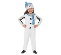Smiffys Snowman Toddler Costume, White with Jumpsuit & Hat, Christmas Children's Fancy Dress, Toddler Dress Up Costumes
