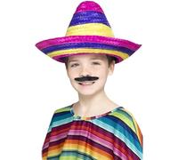 Smiffys Sombrero Hat, Multi-Coloured , Boys Fancy Dress, Mexican Dress Up Hats