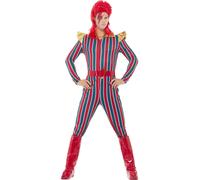 Smiffys Space Superstar Costume, Multi-Coloured with Jumpsuit, Belt & Boot Cover
