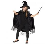 Smiffys Sparkly Witch Kit Black With Cloak & Hat