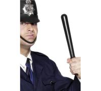 Smiffys Squeaking Policeman's Truncheon, Black PVC 33cm/13in, Cops & Robbers Fancy Dress, Cops and Robbers Dress Up Accessories