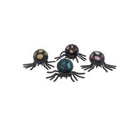 Smiffys Squeezy Stretchy Glitter Spiders, 12pcs Assorted Colours, in Display Box, Leisure Products Fancy Dress, Child Dress Up Jokes & Novelties