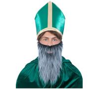 Smiffys St Patrick's Hat with Beard, St Patricks' Day Fancy Dress, Adult Dress Up Hats