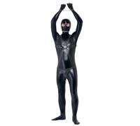 Smiffys Stag Party Gimp Costume, Black Skin Bodysuit, Fancy Dress, Mens Dress Up Costumes,XL