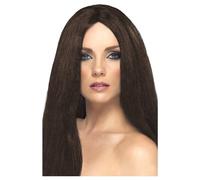 Smiffys Star Style Wig In Brown Brown One Size