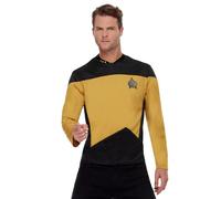 Smiffys Star Trek Costume, The Next Generation Operations Uniform, Adult Top Embroidered Badge & Collar Detail, Iconic Operations Look from TNG, Official Star Trek Halloween Fancy Dress