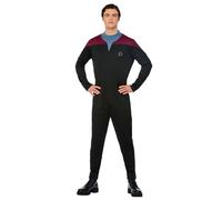 Smiffys Star Trek Voyager Command Uniform Jumpsuit, Delta Badge & Rank Insignias, Officially Licensed Star Trek Fancy Dress, Adult Dress Up Costumes