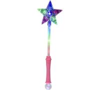 Smiffys Star Wand, Pink Light up With Disco Ball, 40cm / 16in, Smiffys Leisure Products Fancy Dress, Funtime Dress Up Lite-up & glo