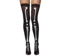 Smiffys Stockings Skeleton Print Thigh Highs