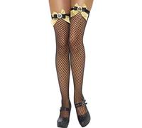 Smiffy's Stockings Thigh High Cogs and Bows (Black)