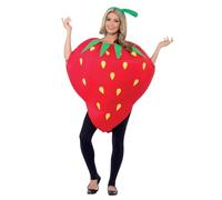 Smiffys Strawberry Costume, Red with Printed Tabard and Headpiece, Funny Fancy Dress, Comedy Dress Up Costumes
