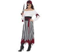Smiffys Striped pirate costume for women- L