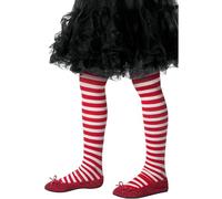 Smiffys Striped Tights, Childs, Red & White Age 6-12, Children's Tights and Petticoats Fancy Dress, Elf Dress Up Accessories