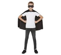 Smiffys Superhero Mask & Cape Set in Black Smiffys Black One Size