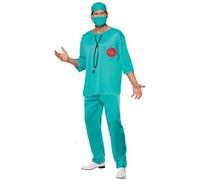 Smiffys Surgeon Costume, M - Size 38inches-40inches, Green