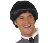 Smiffys Swinging '60s Bowl Wig, Black , 1960's Groovy Fancy Dress, 1960s Dress Up Wigs