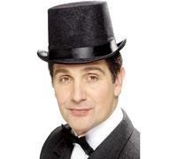 Smiffy's Tales Of Old England Indestructible Topper Hat - Black - hat fancy dress top indestructible topper tales old england