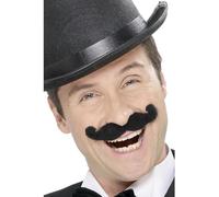 Smiffys Tales of Old England Music Hall Tash, Black Self Adhesive, Hospital Fancy Dress, Facial Hair Dress Up Cosmetics & Disguises.