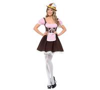 Brown Tavern Girl Costume - Oktoberfest Beer Wench Dress UK Size 8-10