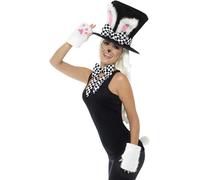 Wonderland White Rabbit Costume Top Hat March Hare Fancy Dress Book Ladies