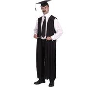 Smiffys Teachers Gown, Black , School Days Fancy Dress, Adult Dress Up Costumes
