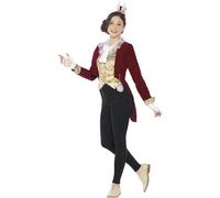 Smiffys Vintage Rabbit Instant Kit, Burgundy Jacket with Waistcoat, Collar, Gloves & Headpiece, Fairytale, Wings and Wands Fancy Fancy Dress, Storybook Character Dress Up Costumes