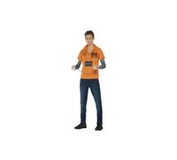 Smiffy's Teen's Convict Instant Kit, Shirt, Tattoo Sleeves, Chains, Letterboard - convict kit instant teen fancy dress costume boys prisoner