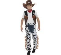 Texan Cowboy Boys Fancy Dress Wild West Western Rodeo Kids Childs Costume Outfit