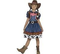 Smiffys Texan Cowgirl Costume - Female - Blue - Small Age 4-6