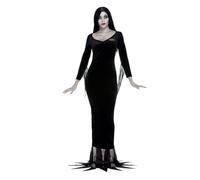 Morticia Addams Family Ladies Fancy Dress Gothic Halloween Adults Costume Outfit