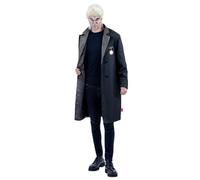Smiffys The Lost Boys David Costume, Adults Coat with Inserted Collar & Wigs Official Lost Boys License Outfit with Badge Detail & Bats Printed Inside, Perfect for Halloween & Themed Parties