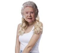Smiffys The Queen Printed Card Mask, Union Jack Fancy Dress, The Queen Dress Up Masks
