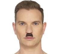 Smiffys The Toothbrush Moustache, Brown Hand Knotted, Beard's and Moustaches Fancy Dress, Adult Dress Up Cosmetics & Disguises.
