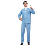 Smiffys Thunderbirds Brains Costume, Blue with Jacket, Trousers, Wig & Glasses, Officially Licensed Thunderbirds Fancy Dress, Adult Dress Up Costumes