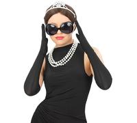 Smiffys Tiffany Diva Kit, Sunglasses Plastic Tiara, Pearl Necklace & Long Gloves, Icons & Idols Fancy Dress, Heros Dress Up Accessories, World Book Day