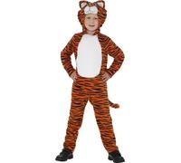 Smiffys Tiger Costume, Orange & Black with Hooded Jumpsuit S, &