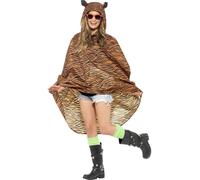 Smiffys Tiger Party Poncho Festival Costume Smiffys Multicolor One Size