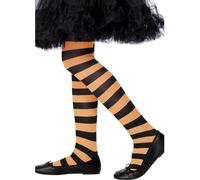 Smiffys Tights, Orange & Black Age 6-12, Children's Tights and Petticoats Fancy Dress, Acessories Dress Up Accessories