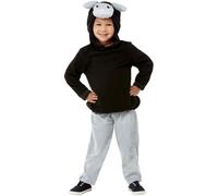 Smiffys Toddler Black Sheep Costume Hooded Top & Trousers, Children's Animal Fancy Dress, Animal Dress Up Costumes