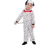 Smiffys Toddler Dalmatian Costume, Black & White Hooded All in One, Children's Animal Fancy Dress, Animal Dress Up Costumes