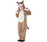 Smiffys Toddler Giraffe Costume, Brown with Hooded Jumpsuit, Children's Animal Fancy Dress, Animal Dress Up Costumes
