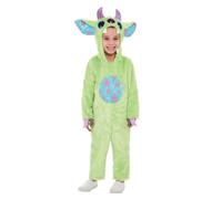 Smiffys Toddler Monster Costume, Green All In One & Hood, Halloween Child Fancy Dress, Alien Dress Up Costumes