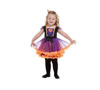 Smiffys Toddler Pumpkin Witch Costume, Orange with Dress & Headband, Halloween Child Fancy Dress, Witch Dress Up Costumes