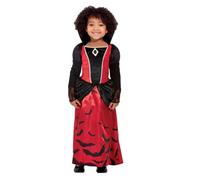 Kids Girls Toddler Vampire Fancy Dress Costume Spooky Halloween Dress Up Party